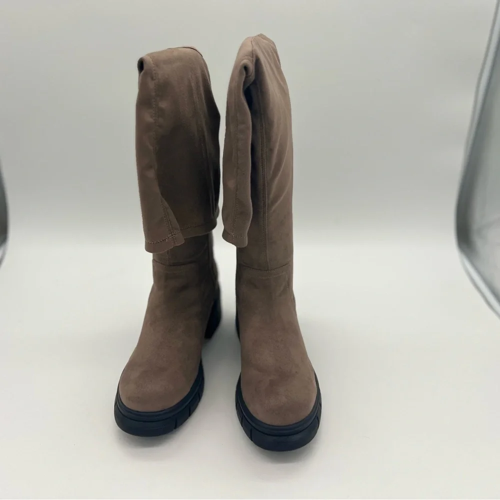 BC It’s My Life Dark Taupe Fashion Suede Boots Size 9